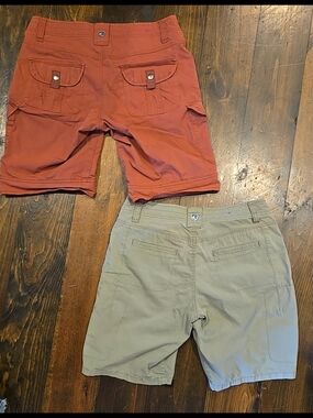 KÜHL Women’s Shorts Lot 2 Pairs Size 2 Cargo Outdoor Hiking Rust & Khaki